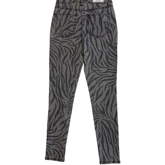 Skinny Ankle Jeans Juniors' 0 24 XS Gray Zebra Animal Print Stretchy Pockets NEW - Picture 2 of 11